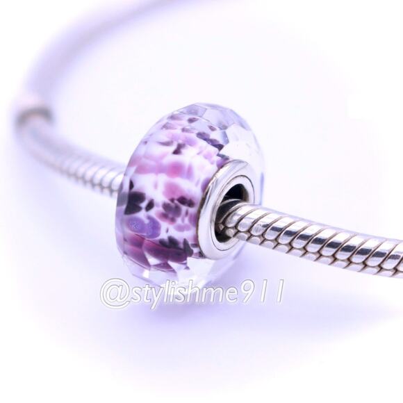 Authentic Pandora Shoreline Sea Glass Faceted Murano Charm - 791608 - Picture 3 of 8